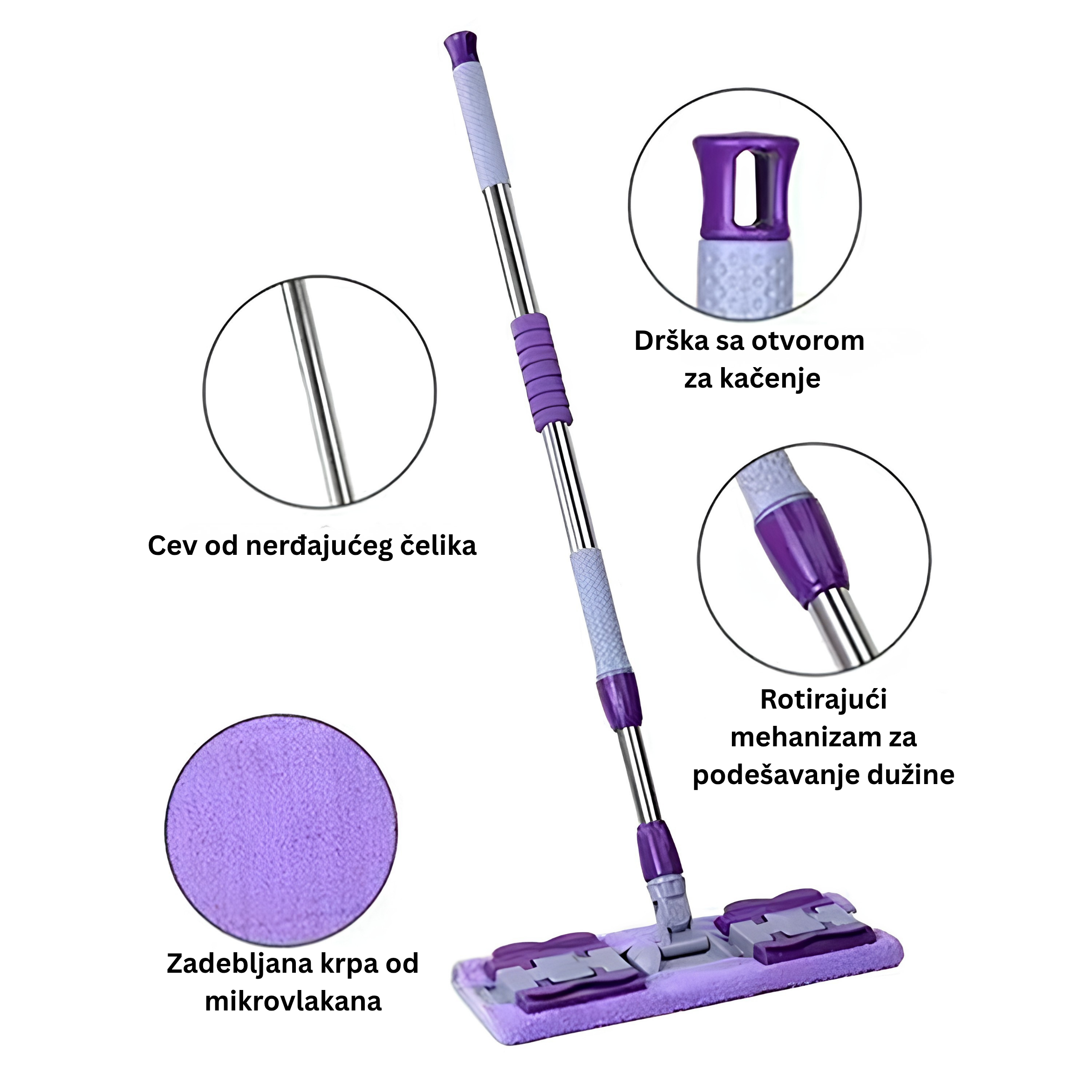 Teleskopski mop sa cediljkom PRO CLEAN