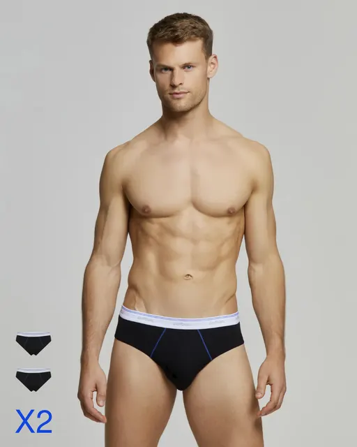 Muške pamučne slip gaće TOMMY , crne, veličina XL, 2 kom