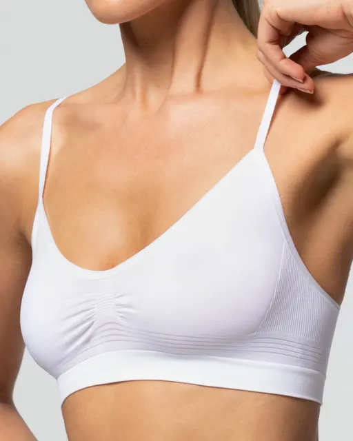 Ženski grudnjak SEAMLESS, beli, L/XL, bešavni