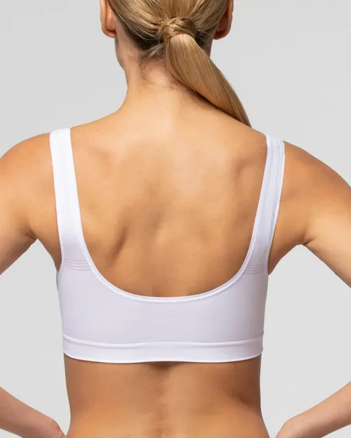 Ženski grudnjak SEAMLESS, beli, L/XL, bešavni, šire bretele