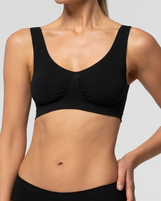 POMPEA Ženski grudnjak SEAMLESS crni,L/XL,bešavni,šire bretele
