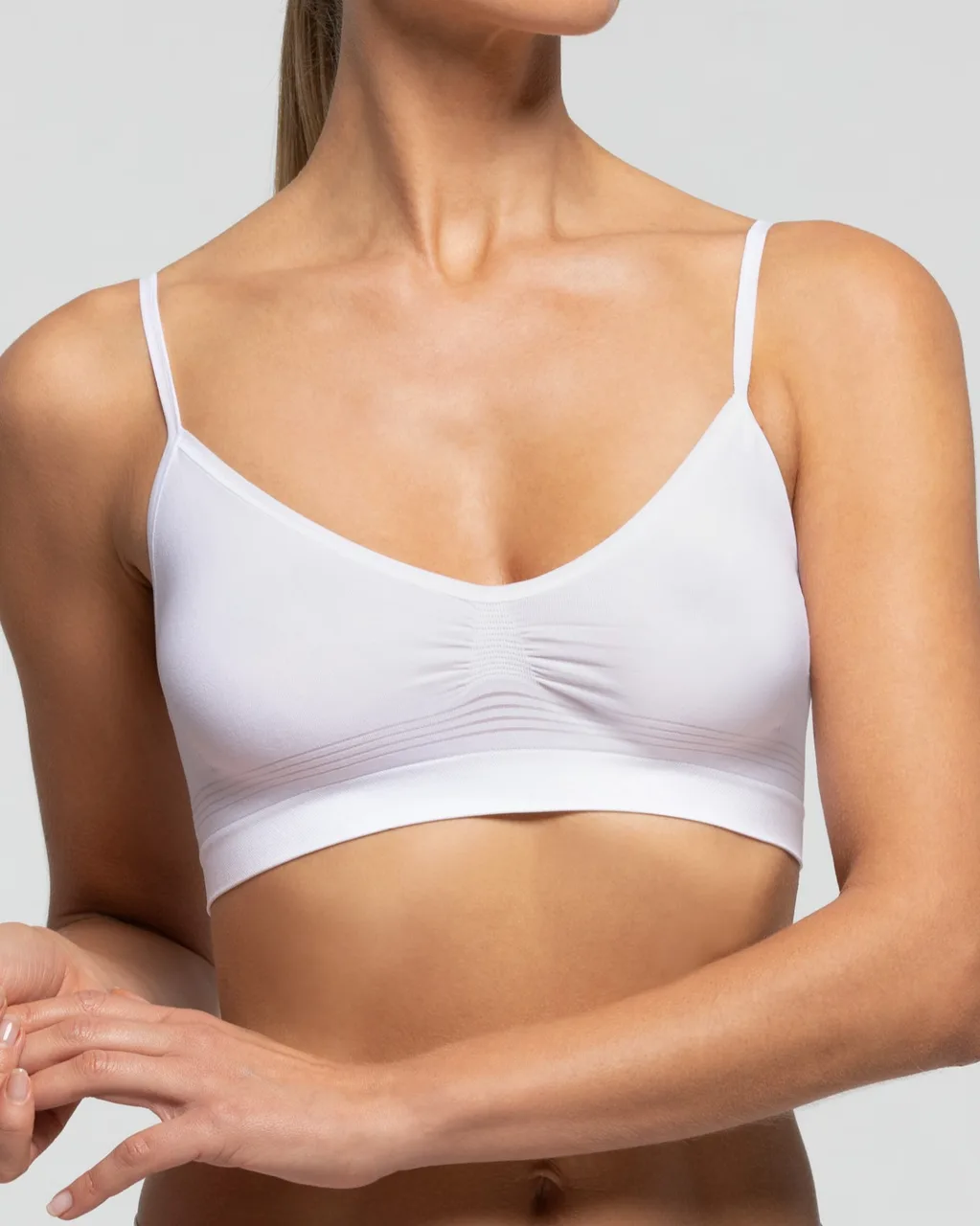Ženski grudnjak SEAMLESS, beli, L/XL, bešavni