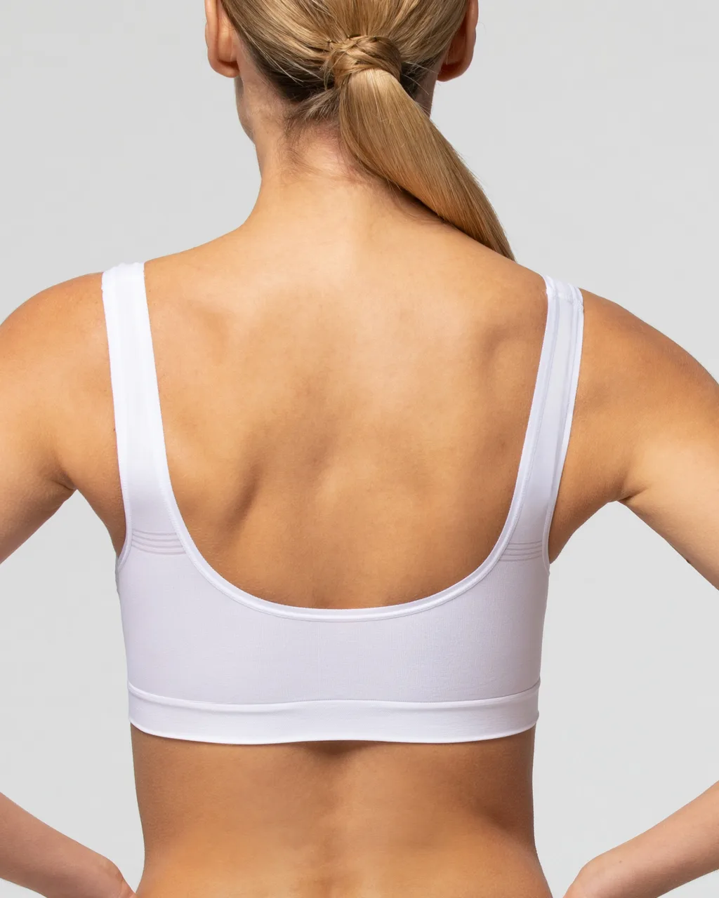 Ženski grudnjak SEAMLESS, beli, L/XL, bešavni, šire bretele